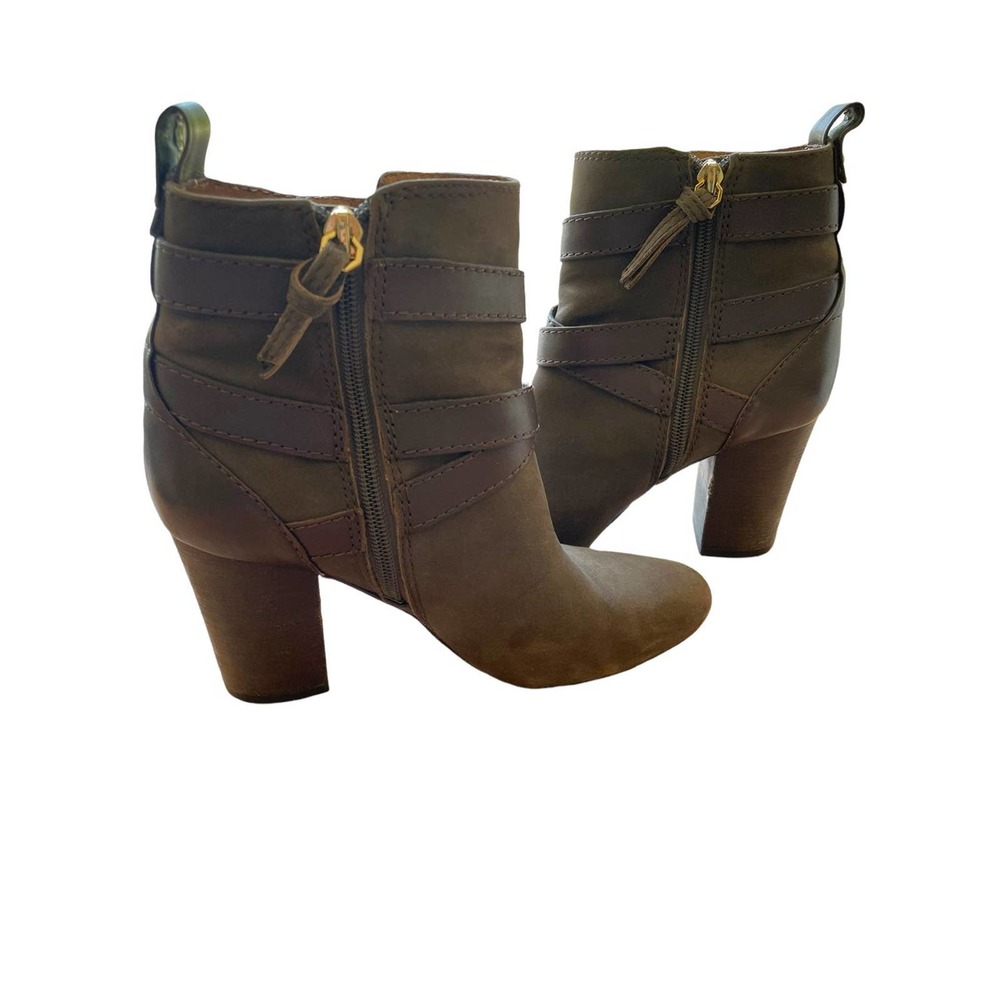 Louise et Cie Lo Seneca Brown Double Strap Ankle Leather Booties 7 - Picture 5 of 11